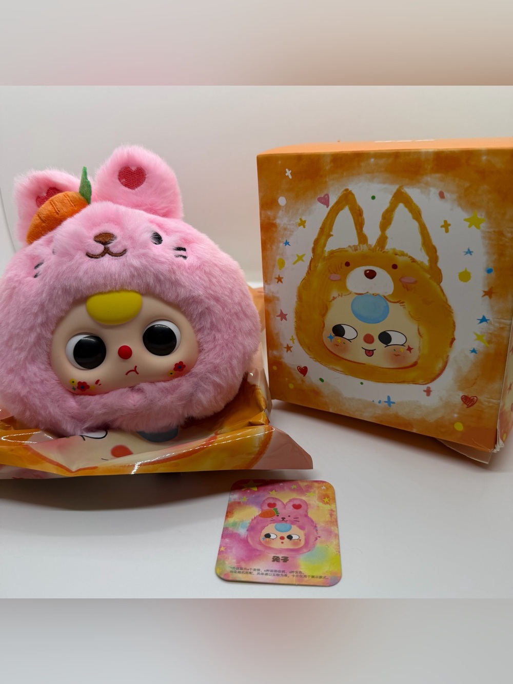 BB3 Original Plush Confirmed Pink Bunny Rabbit With Floral Printed Cheeks
